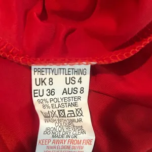 Pretty Little Thing Dress Womens 4 Red Slinky Plunge Split‎ Shift Stretch NEW thumbnail 10