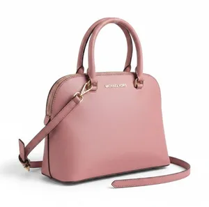 MICHAEL KORS Cindy Dome Satchel Saffiano Leather Bag Pink Classic Elegant Chic thumbnail 1