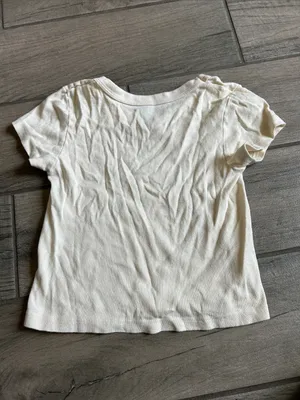 Brandy Melville Cream Short-Sleeve Tee with Flag Graphic thumbnail 4