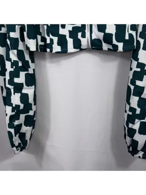 Boutique Geometric Puff Sleeve Crop Top Large NWOT thumbnail 3