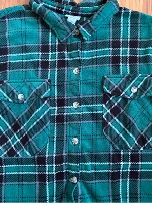 rue21 Plus Size Green & Black Plaid Flannel Shirt Size 3X thumbnail 2