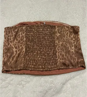 Princess Polly Feldman Beige/Brown Leopard Print Silky Top thumbnail 6