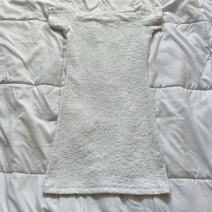 Arden B. Womens XS White Lace Dress Beach Wedding Mini Off‎ The Shoulder Y2K ￼ thumbnail 5