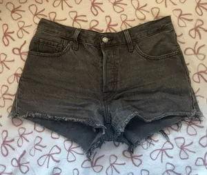 Black Levi’s 501 Distressed Denim Shorts Button Fly thumbnail 1