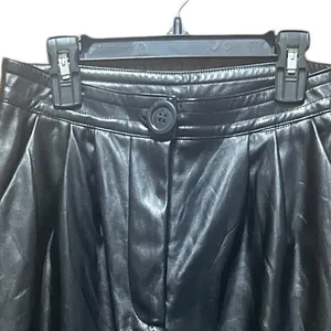 Princess Polly Love Club Black Faux Vegan Leather Straight Pants‎ Size 4 thumbnail 7