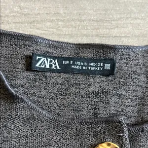 Zara Charcoal Vest with Gold Buttons thumbnail 2