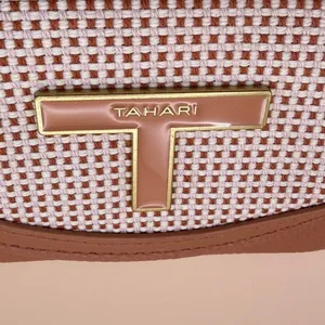 Tahari Zane Women Tan Pebble Faux Leather Woven‎ Trifold Wallet Terracotta NWT thumbnail 4