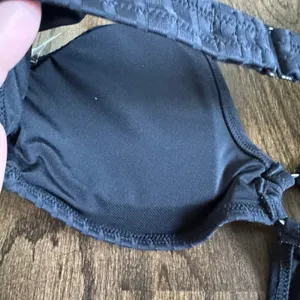 Aerie Womens Black Ribbed Cut Out Ring One Piece Monokini Swim Suit Size Large thumbnail 6