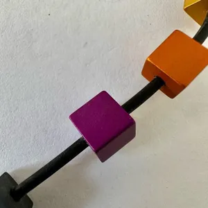 Colorful cubed necklace on cord thumbnail 4