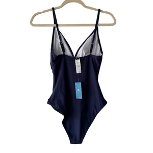 Cupshe Navy Blue Ruched V-Neck One Piece Swimsuit M‎ thumbnail 5