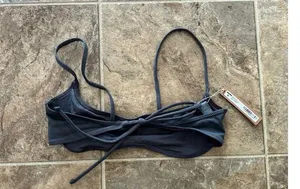 Skims Signature Swim Micro Scoop Bikini Top Gunmetal Size XL thumbnail 8