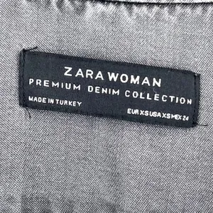 Zara Blouse Women Size XS‎ Gray 3/4 Sleeve deep V Neck Polyester Hemmed Collared thumbnail 2