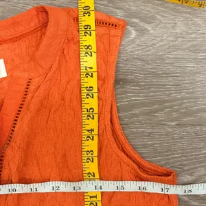Anthropologie Nia Burnt Orange Ladder‎ Stitch Boho Button Down Tunic Top L NEW thumbnail 10