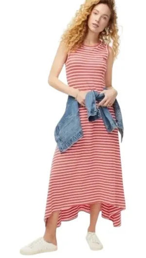 J. Crew Sleeveless Striped‎ High Low Cotton Maxi Dress Size Small Preppy Beachy thumbnail 1