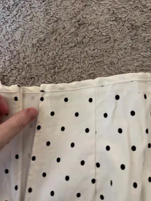 Classic White Polka Dot Pencil Skirt / J25 thumbnail 6