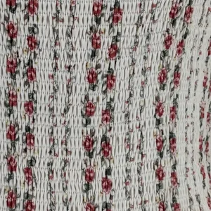 Aura‎ Floral Smocked Mini Dress Large Cream Red Square Neck Boho Cottagecore thumbnail 6