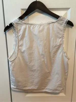 Aerie Off Duty Tie Front Poplin Tank thumbnail 3