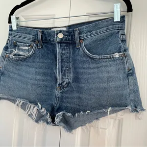 Agolde Parker Vintage Cut Off Jean Shorts Sz 27 Button Fly Medium Wash thumbnail 4