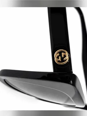 Gucci GG Logo Oversized Square Black Sunglasses Classic Black Cat-Eye Sunglasses thumbnail 5