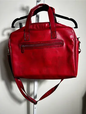 The Limited Red Textured Laptop Work Bag Satchel Shoulder Bag thumbnail 1