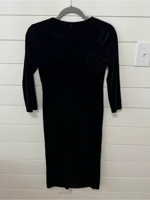 Black velvet cocktail dress thumbnail 4