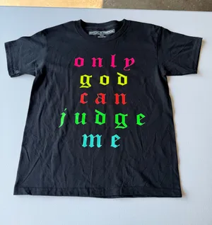 Brooklyn Vertical Youth Boys Girls Black “Only God Can Judge Me” T-Shirt – Size Small thumbnail 1