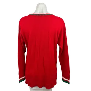 Francesca’s Red Merry & Bright Light Up Cactus Christmas Holiday Sweater Size L thumbnail 2