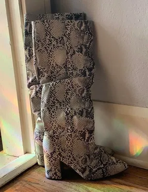 Vici Knee High Snakeskin Boots thumbnail 1