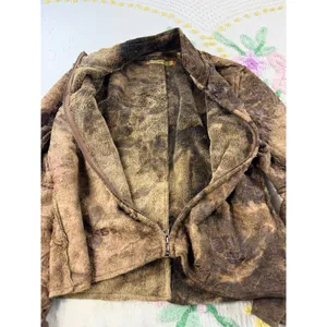 True Grit Dry‎ Goods Womens Brown Floral Fleece Full Zip Jacket Mock Neck Large thumbnail 4