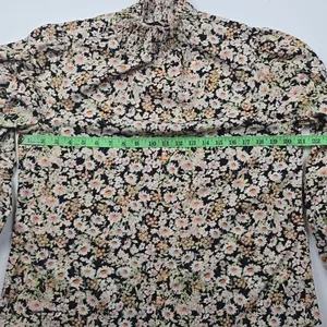 Sanctuary -665 NWT Kylie Smocked Top Long Sleeve Blouse Black Blush Floral‎ M thumbnail 5