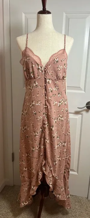 Gold‎ and Pink Sequin High Low Sundress thumbnail 1