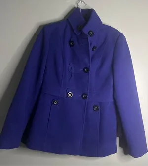 Womens S Georgiou Studio Cobalt Blue Military Jacket Double Breasted Peacoat thumbnail 1