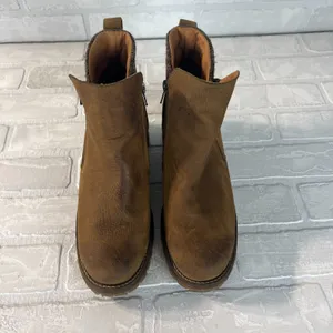 Bullboxer Dorian Ankle Boots Womens 10 Brown Leather Chelsea Wedge Zipper Grunge thumbnail 10
