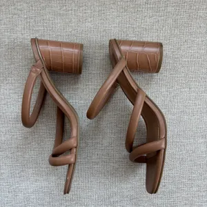 DV Dolce Vita Priana Tan Puffy Strappy Block Heel Sandals Summer Heels Size 8 thumbnail 7