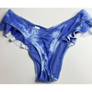 Aerie • NWT Blue Tie-Dye Cheekiest Ruffle Women's Swim Bottom thumbnail 3