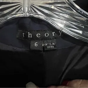 Theory‎ Andy Navy Blue One Button Classic Fitted Blazer thumbnail 6