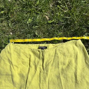 Vintage Yellow Linen Tailored Cropped Pants Size 18W thumbnail 5