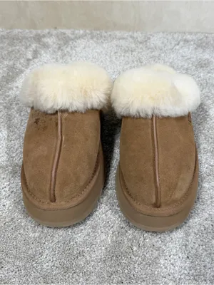 UGG Women’s Disquette Slippers Shoes Suede Sheepskin in Chestnut 7 thumbnail 3