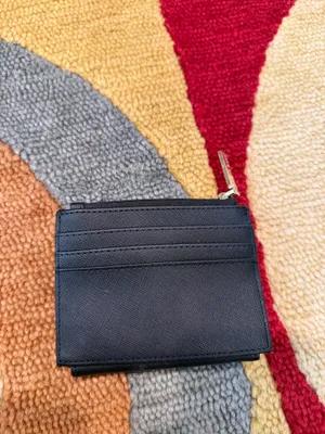 Anne Klein Black Faux Leather Mini Wallet Cardholder ID Case Gold Zipper thumbnail 2