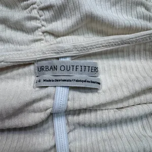 Urban Outfitters Womens Ruched Ribbed Cami Tank Top Cream‎ Large L thumbnail 3