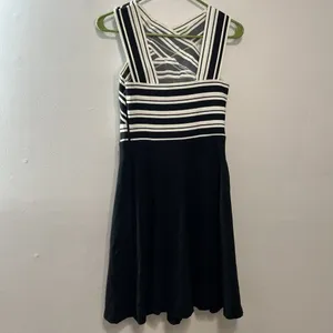 Anthropologie Maeve NWT Black White Crosswise Flare Bandage Dress‎ Size 2 thumbnail 5