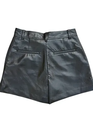 NWOT Aritzia BABATON Faux Leather Shorts Black Size 2 thumbnail 7