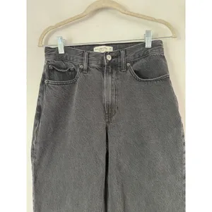 Abercrombie & Fitch High Rise Wide Leg Women's Jeans Size 26 Short Washed Black thumbnail 3