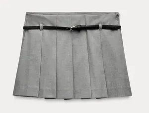 ZARA Grey Pleated Skort thumbnail 1