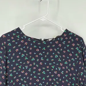 Loft Dress Floral Navy Slit Midi Size 10.‎ thumbnail 4