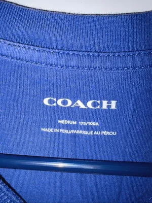 Coach Royal Blue Short Sleeve Tee with Multicolor Horse & Carriage Logo thumbnail 5