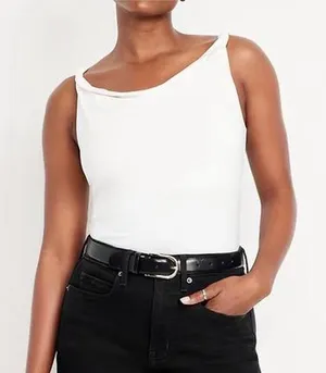 White Cowl Neck Top Size XS thumbnail 1