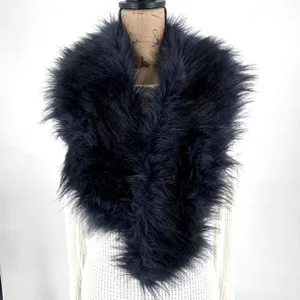 Club Monaco Faux Fur Pull Through Scarf Womens OS‎ Black Winter Collar Stole thumbnail 6