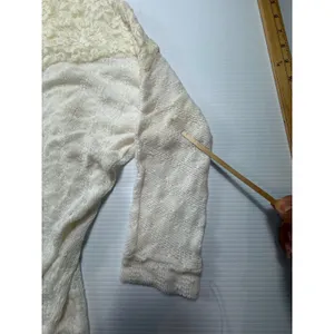 Painted Threads Cream Lace Yoke Open Front Cardigan Pointelle Knit Medium thumbnail 3