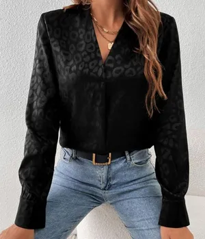 VICI Leopard Long Sleeve Keyhole Blouse thumbnail 2